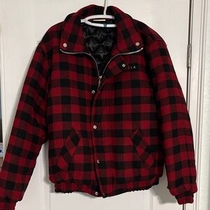 YoungLA 563 King Pin Men’s Red and Black Buffalo Plaid Jacket